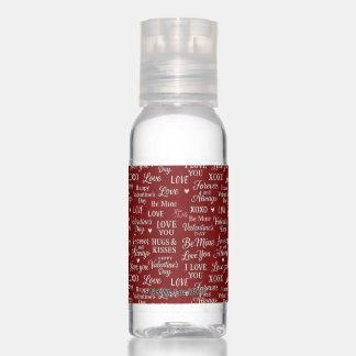 Classic, Valentine's Day phrases in pattern Hand Sanitizer