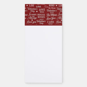 Classic, Valentine's Day phrases in pattern Magnetic Notepad