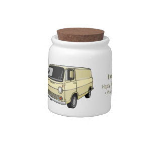 Classic van cartoon illustration candy jar