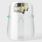 Classic van cartoon illustration face shield (Front)