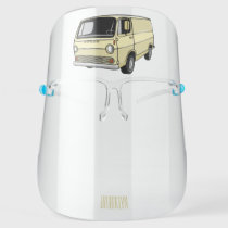 Classic van cartoon illustration face shield