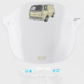 Classic van cartoon illustration face shield (Front w/Glasses)