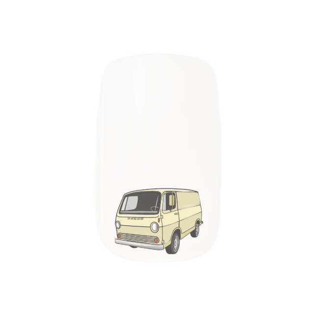 Classic van cartoon illustration minx nail art (Left Thumb)