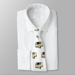 Classic van cartoon illustration neck tie