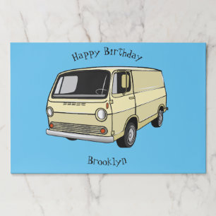 Classic van cartoon illustration paper pad