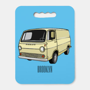 Classic van cartoon illustration seat cushion