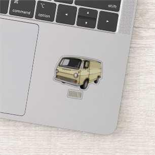 Classic van cartoon illustration sticker