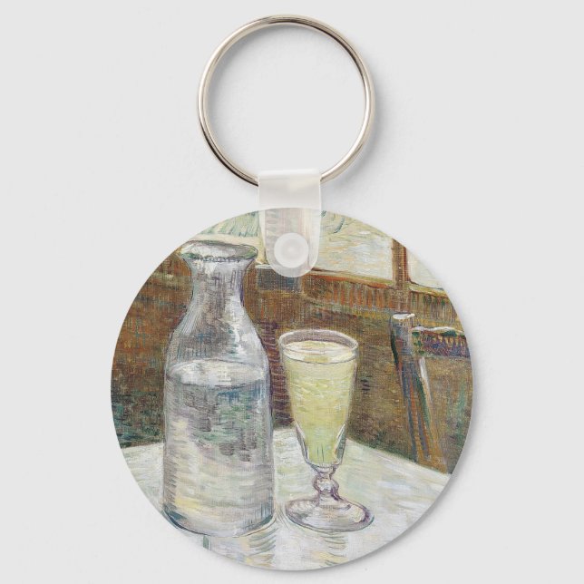 Classic Van Gogh Paris Cafe Absinthe Art Keychain (Front)