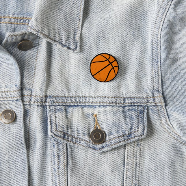 Classic Varsity Basketball Hoops Game Day Style Button (In Situ)