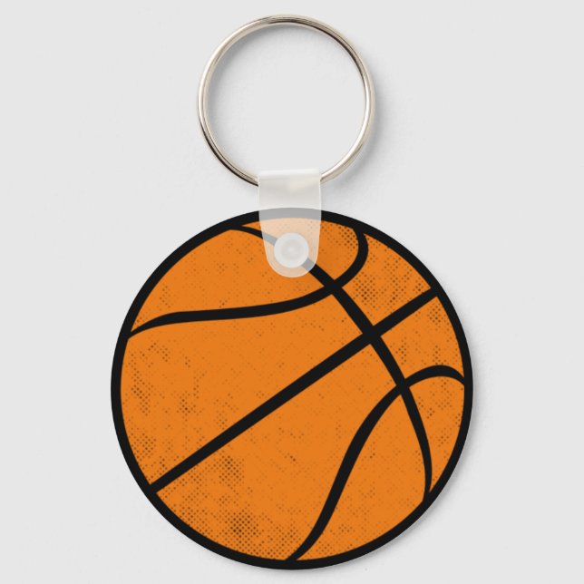Classic Varsity Basketball Hoops Game Day Style Keychain (Front)