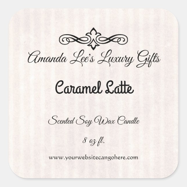 Classic Vellum Custom Scented Candle Label (Front)