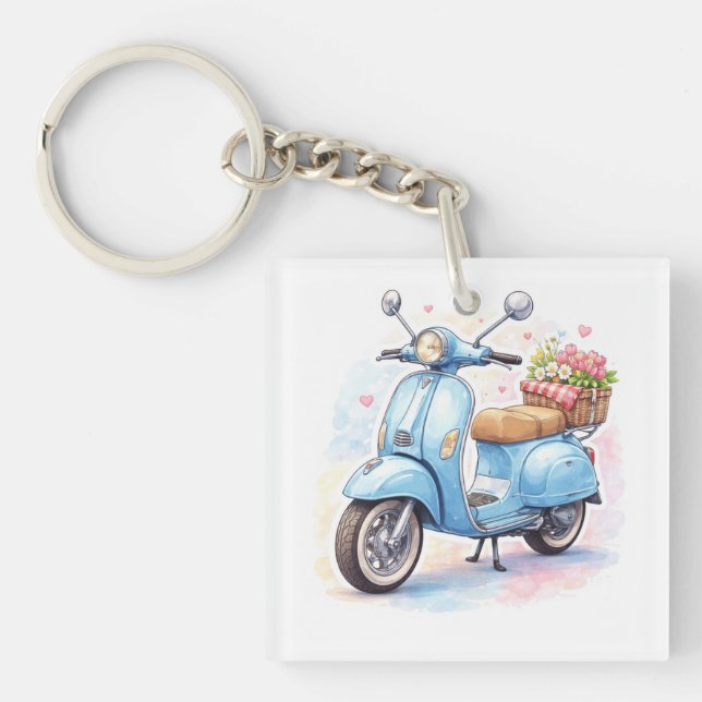 Classic Vespa Vintage Keychains Retro Scooter (Front)