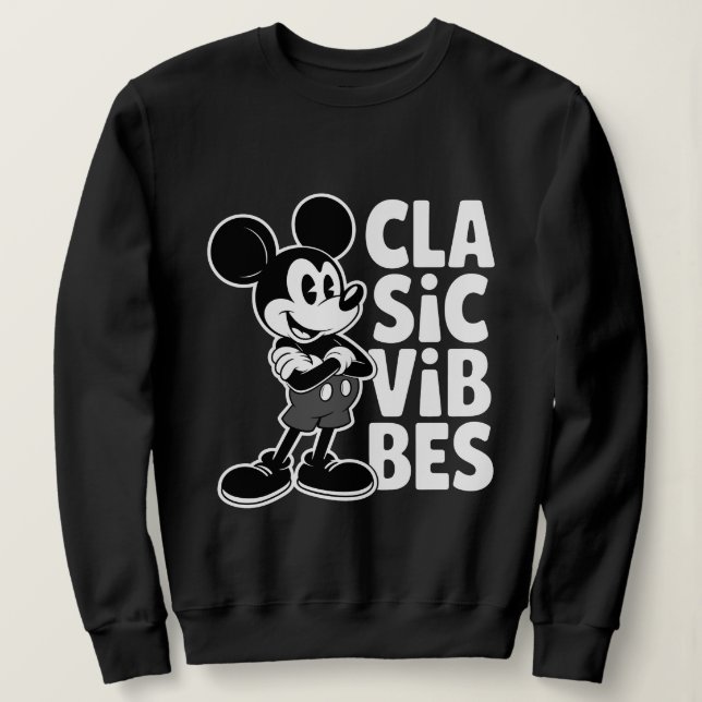 Classic Vibes Retro Cartoon Mouse T-Shirt Design,  Sweatshirt (Design Front)