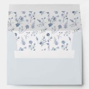 Classic Victorian Blue French Garden Chic Wedding Envelope