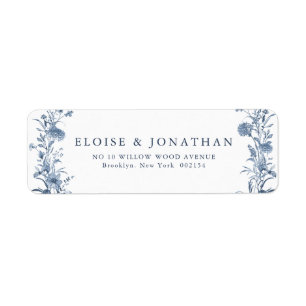 Classic Victorian Blue French Garden Chic Wedding Label