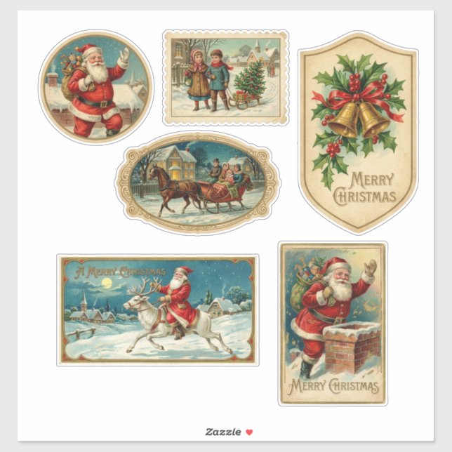 Classic Victorian Christmas Sticker (Sheet)