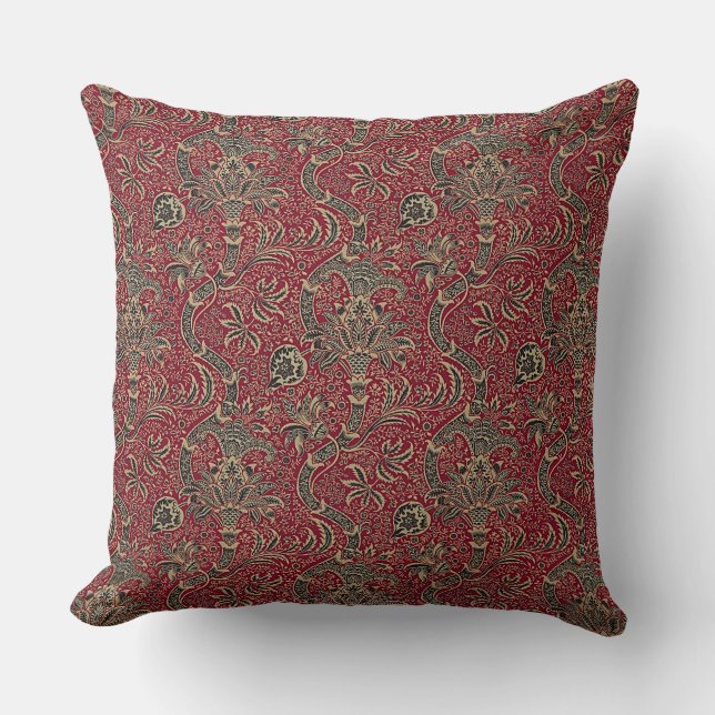 Classic Victorian Floral Design Throw Pillow (Front)