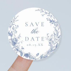 Classic Victorian French Wedding Save The Date Classic Round Sticker