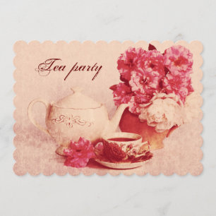 Classic victorian grunge tea party invitation