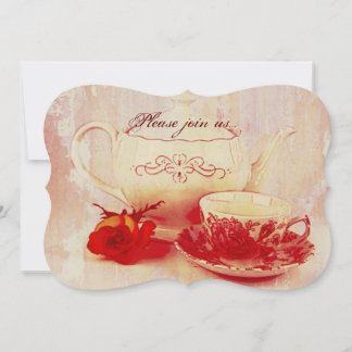 Classic victorian grunge tea party invitation