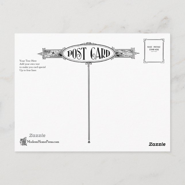 Classic Victorian Postcard Back - Customizable (Back)