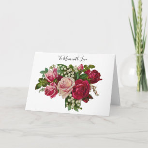 Classic Victorian Roses Lily of the Valley Romance Card