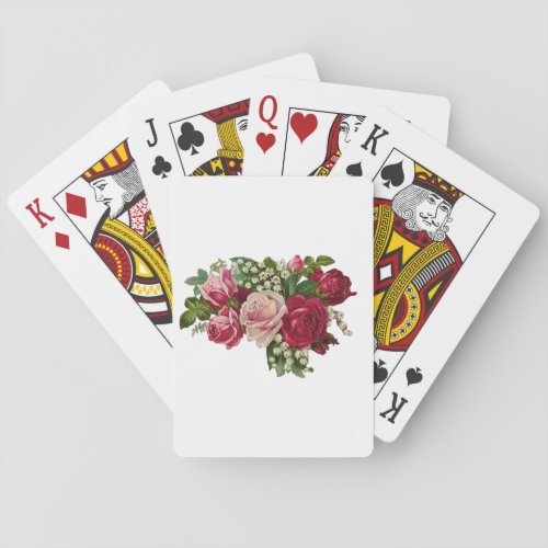 Classic Victorian Roses Lily of the Valley Romance Poker Cards