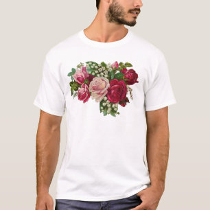 Classic Victorian Roses Lily of the Valley Romance T-Shirt