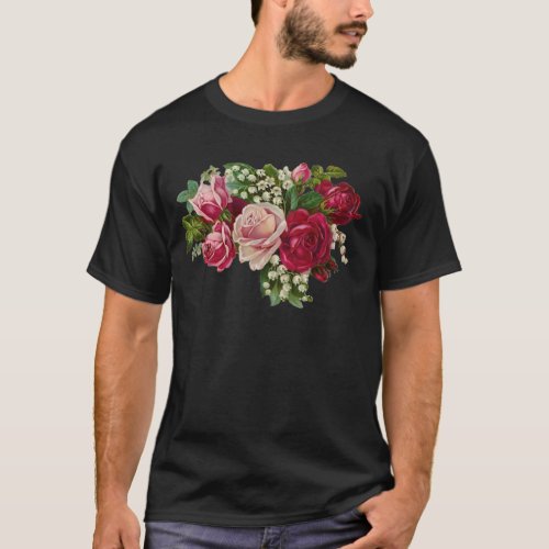 Classic Victorian Roses Lily of the Valley Romance T_Shirt