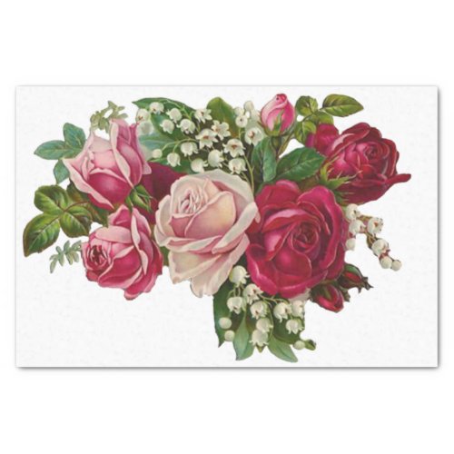 Classic Victorian Roses Lily of the Valley Romance Tissue Paper