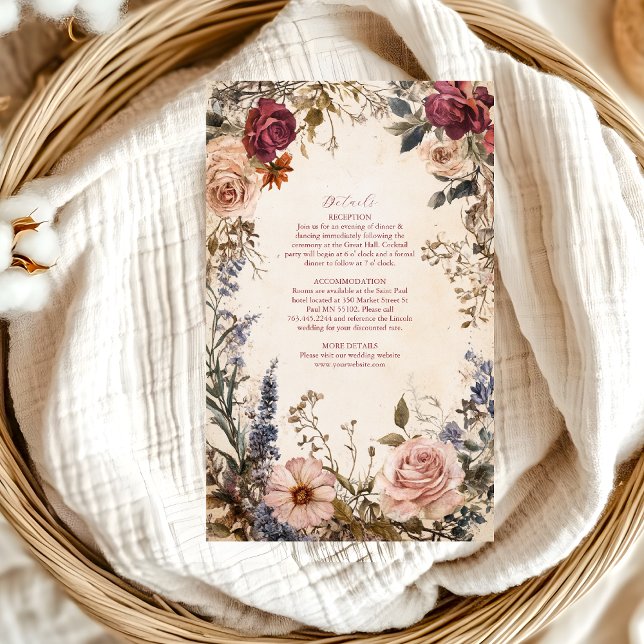 Classic Victorian Royal Floral Wedding  Enclosure Card (Creator Uploaded)