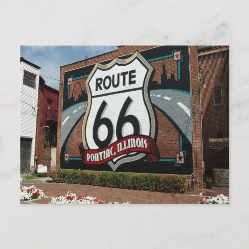 Classic views of the route 66 illinois postcard