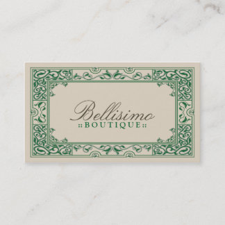 Classic Vignette Business Card Design (green)