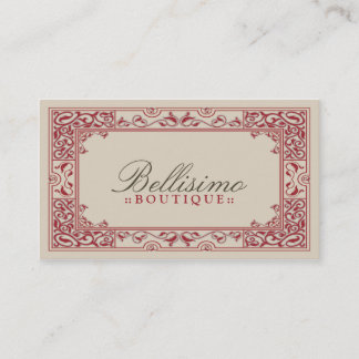 Classic Vignette Business Card Design (red)