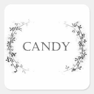 Classic Vine Design Candy Jar Labels Stickers