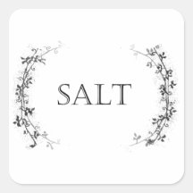 Classic Vine Design Salt Container Labels Stickers