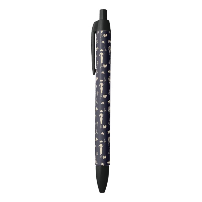 Classic Vintage 50's Fashion Black Ink Pen (Top (Vertical))