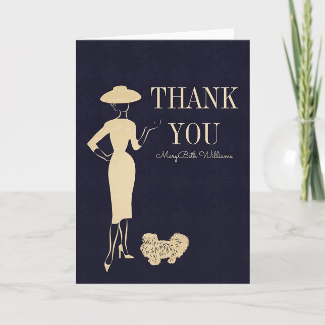 Classic Vintage 50's Fashion Thank You Card (Front)