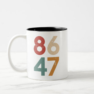 Classic Vintage 80s Style 86 47 Anti Trump Two-Tone Coffee Mug