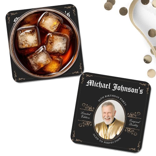 Classic Vintage Aged to Perfection 50th Birthday  Square Paper Coaster