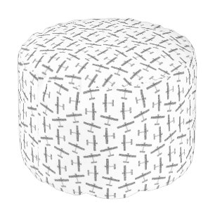 Classic Vintage Airplanes CUSTOM BACKGROUND COLOR Pouf