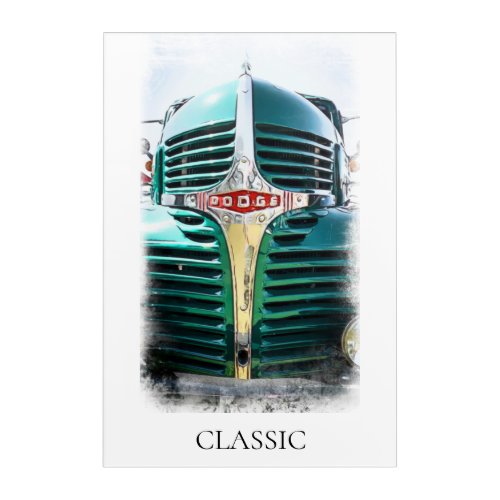  Classic Vintage Antique Painting Old TRUCK Acrylic Print