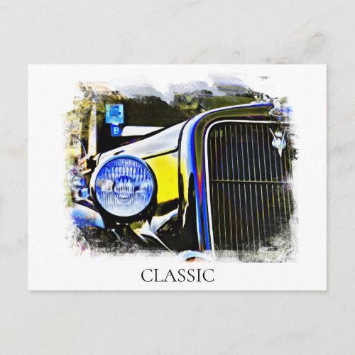  Classic Vintage Antique Painting Strong Car Postcard