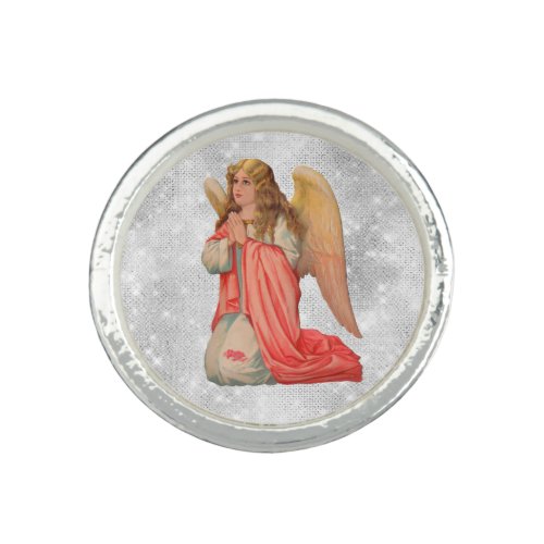 *~* Classic Vintage AP40 Angel Kneeling Praying Ring
