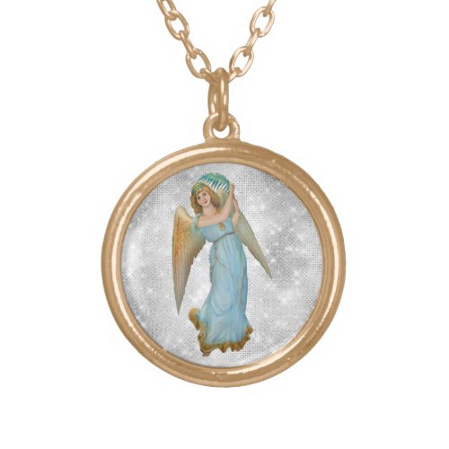 *~* Classic Vintage AP40 Beautiful  Angel Palm Gold Plated Necklace