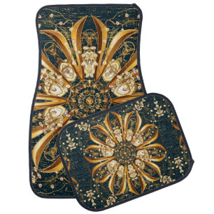 Classic vintage background. Seamless classic golde Car Floor Mat