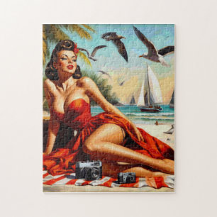 Classic Vintage Beauty Pinup Jigsaw Puzzle