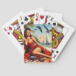 Classic Vintage Beauty Pinup Poker Cards