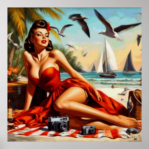 Classic Vintage Beauty Pinup Poster