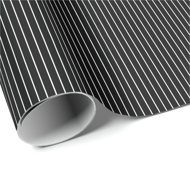 Classic Vintage Black and White Stripes Wrapping Paper (Roll Corner)